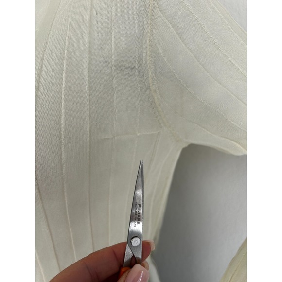 NWT* PH5 Sheer Rib Funnel Neck Knit Top Long SleeveSide Slit Barley Size Small - Picture 11 of 11